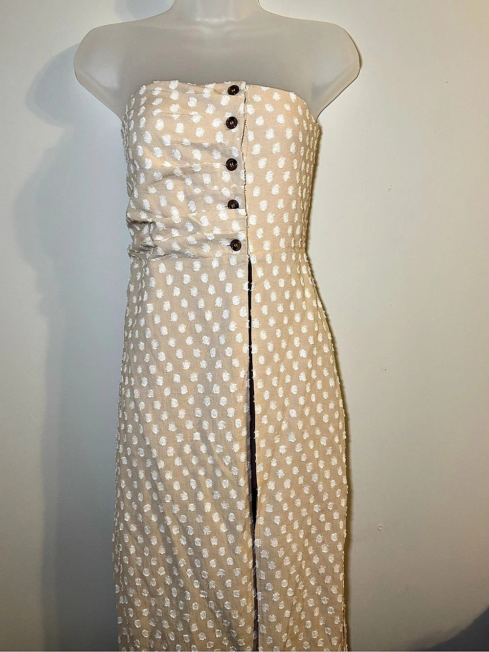 House of Harlow x Revolve Strapless Clip Dot Long Line Top M